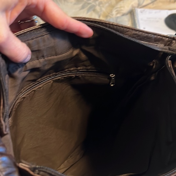 Leather Treska boho purse with cowhide front excellent condition! Snap and - Picture 12 of 13